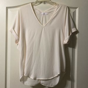 Lush off-white v-neck blouse